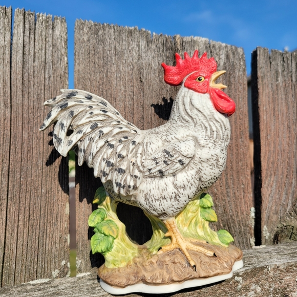 Lefton Vintage Rooster Figurine 03477 Handpainted ~ Taiwan ~Farmhouse ~ Cute! - Picture 2 of 16